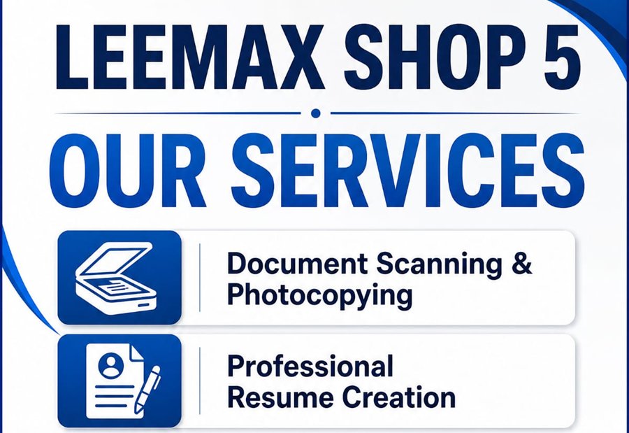 Leemax services: document scanning, photocopying, resume creation and more